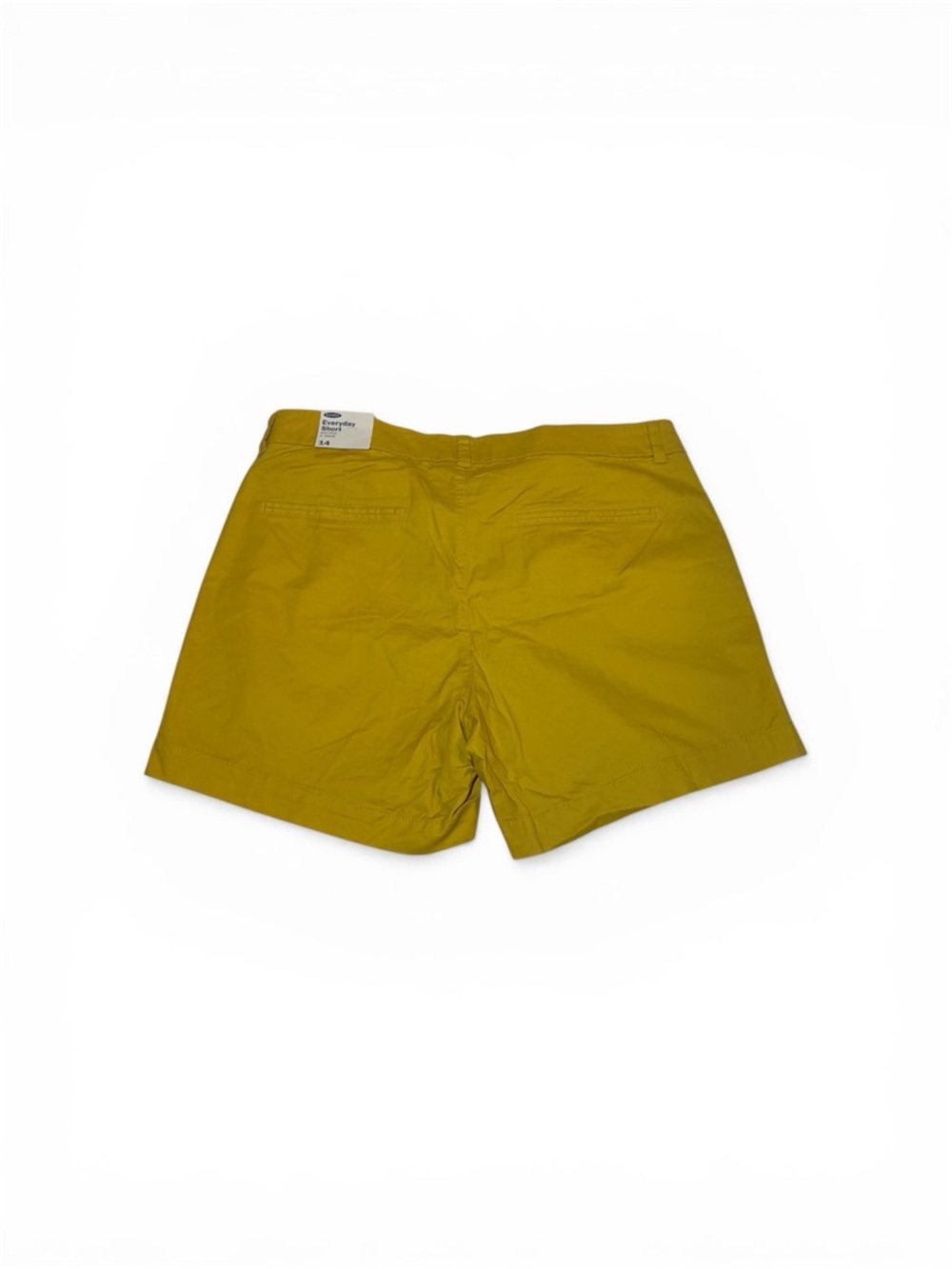 NWT Old Navy Mustard Yellow Everyday Short Flat Front Women’s Shorts, size 14 - Picture 2 of 4